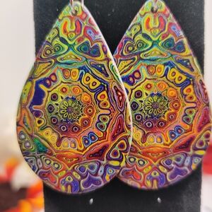 Acrylic Printed Dangle Earrings